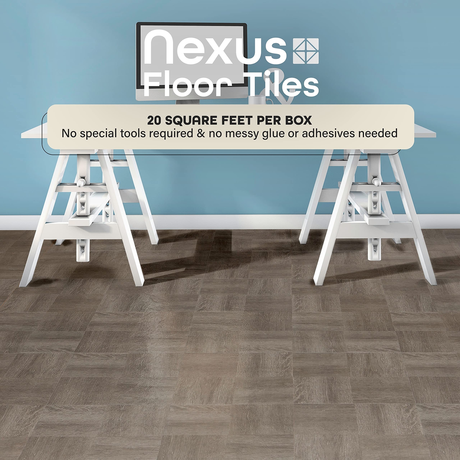 20 Charcoal Grey Vinyl Peel and Stick Floor Tiles Nexus 12×12 Inch