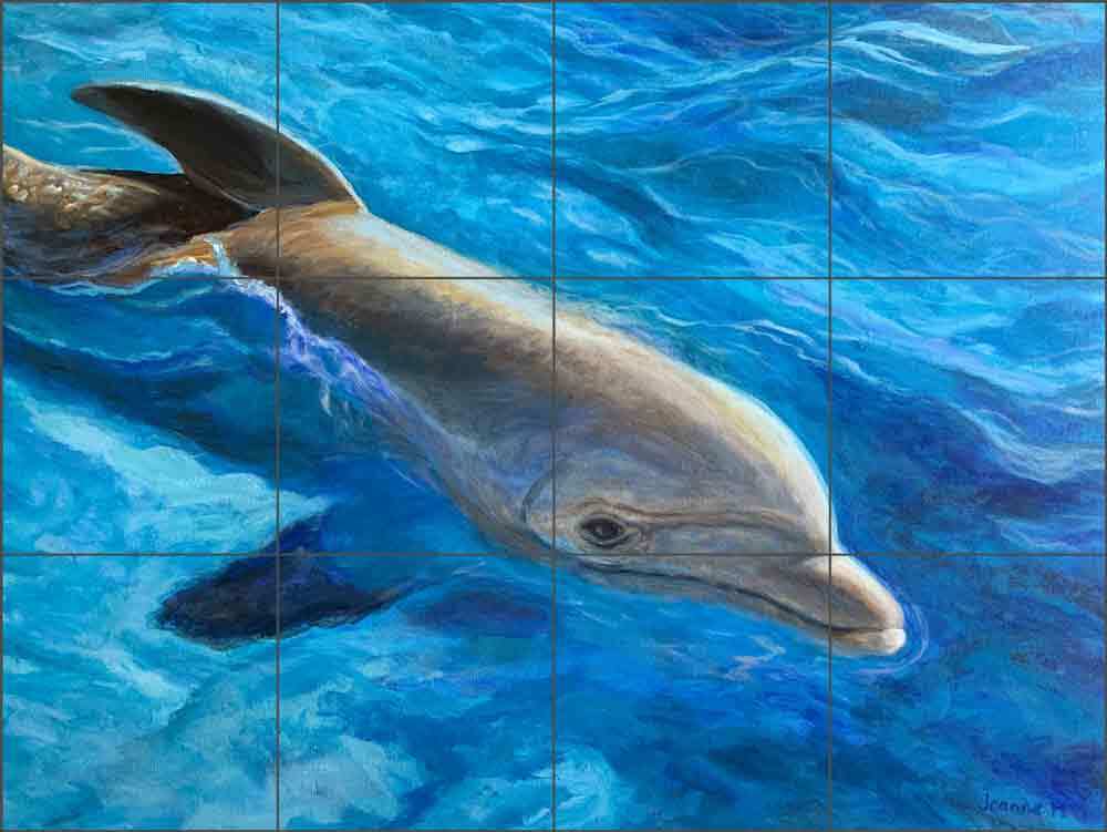 Dolphin Tile Backsplash Joanne Morris Sea Life Art Ceramic Mural JM130