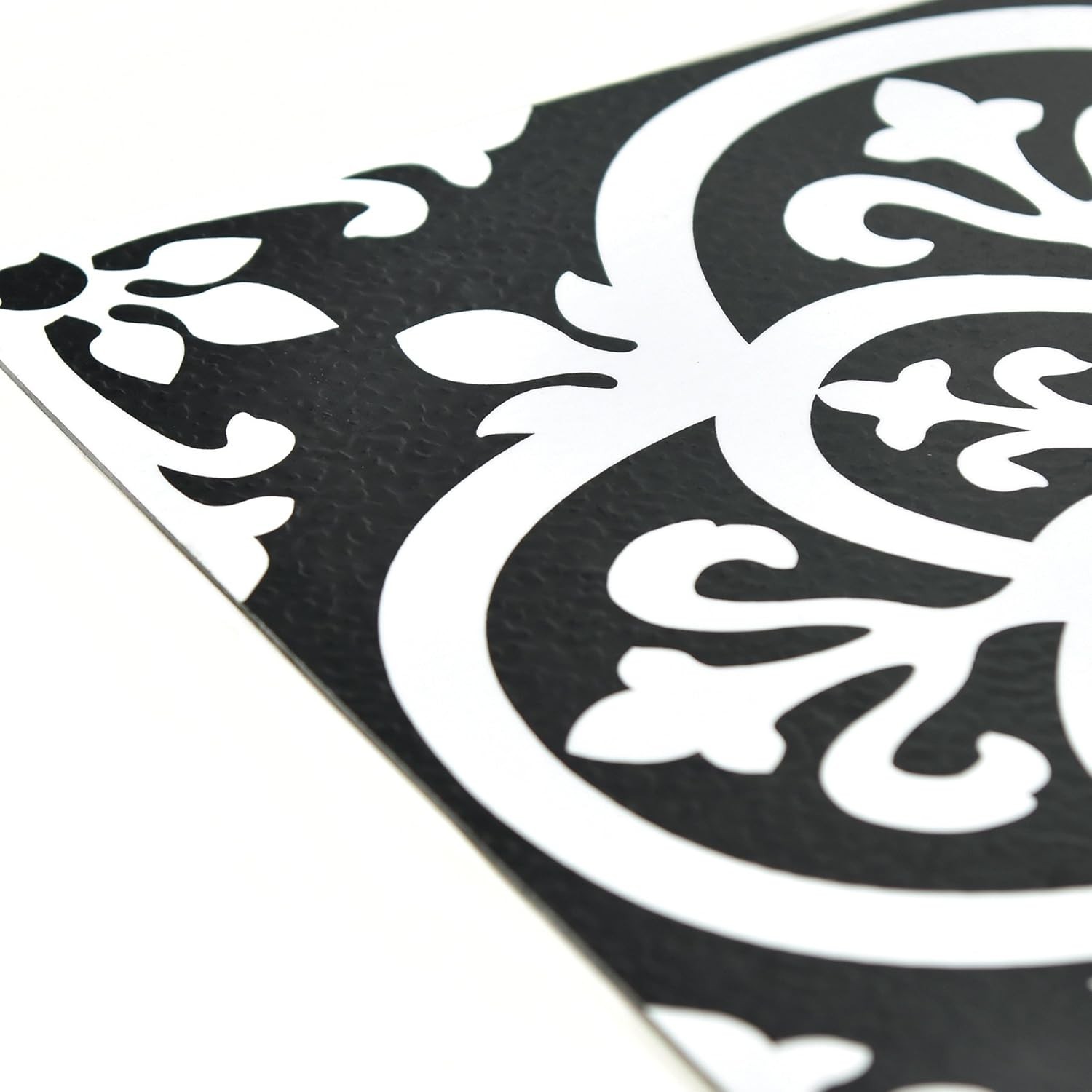 Gothic Peel & Stick Vinyl Floor Tiles 12×12 Black Water Resistant Easy Install