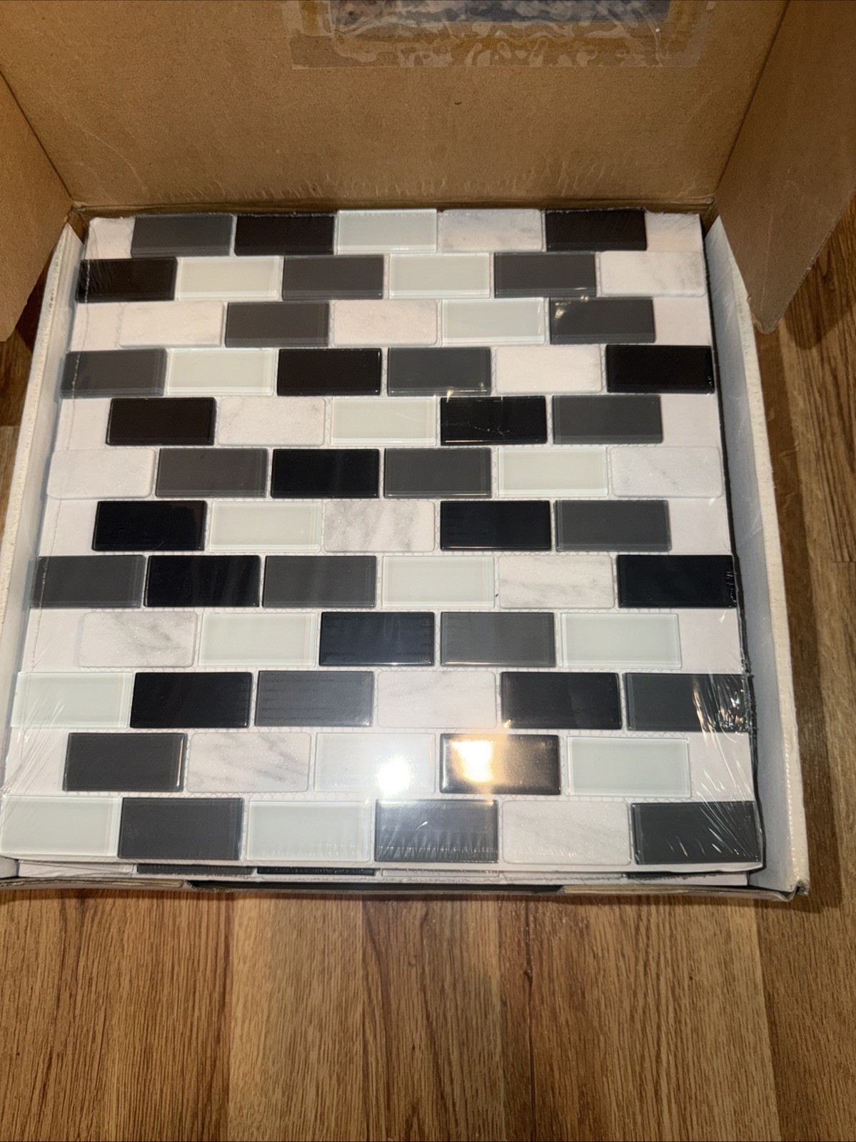 Elida 12×12 Midnight Glass Stone Decorative Mixed Mosaic