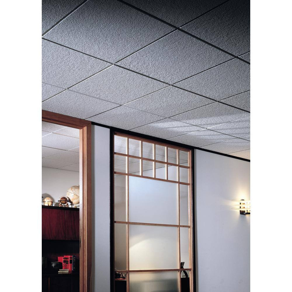2 Ft. X 2 Ft. Sandrift White Fineline Edge Lay-In Ceiling Tile, Case of 8 (32. S