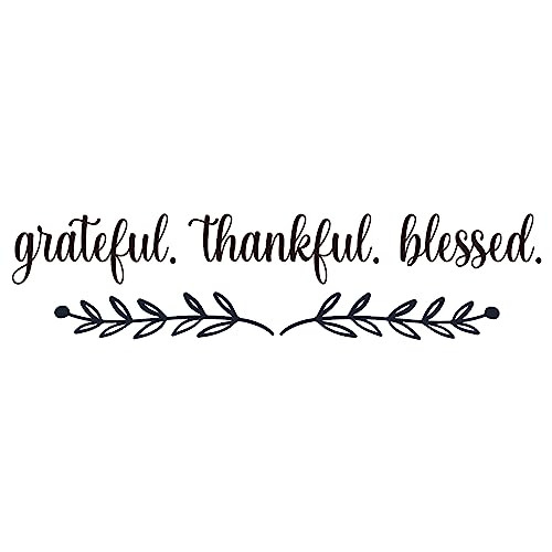 Grateful Thankful Blessed Vinyl Wall Decal Inspirational Quote Wall Art Mural