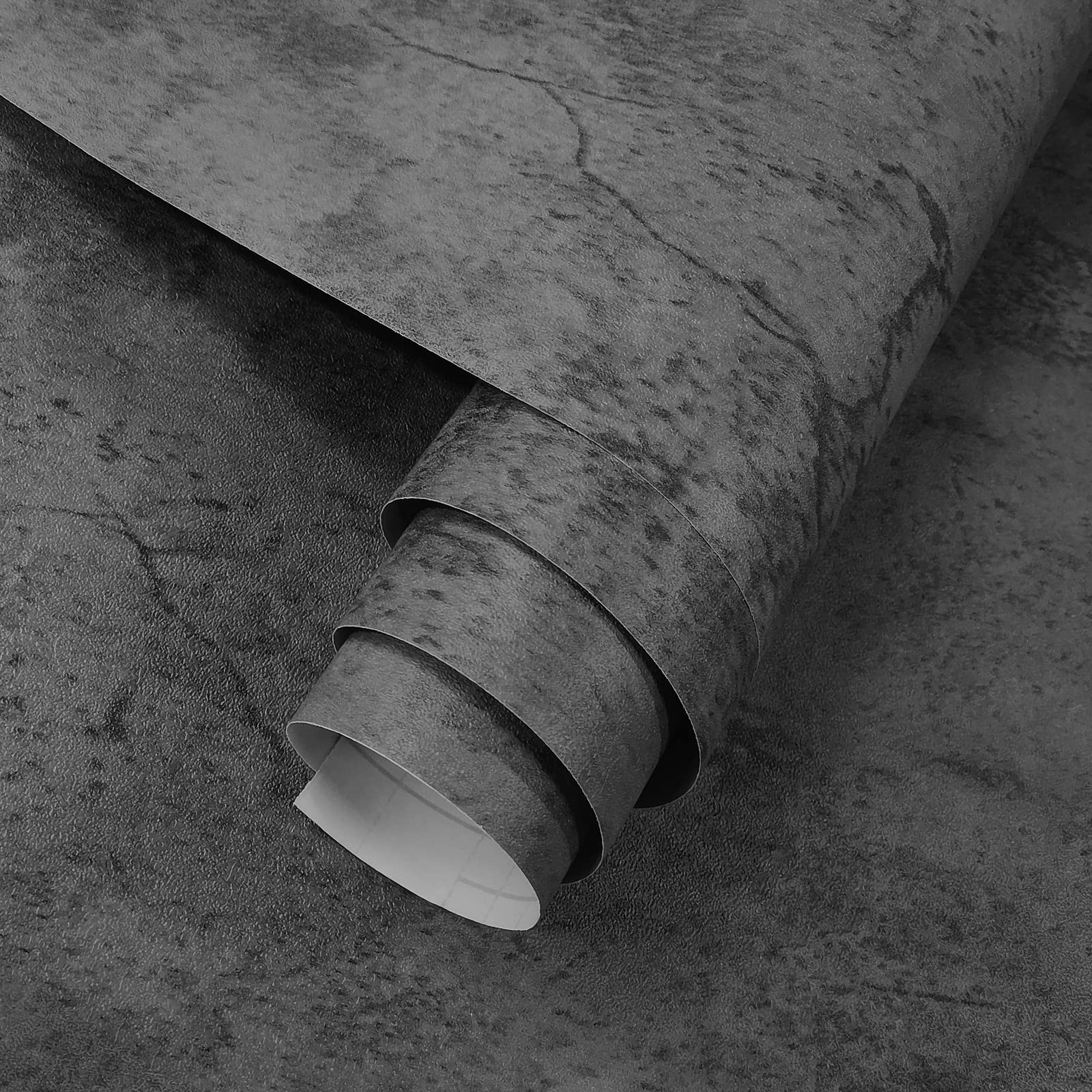 3YECAO 16″×118″ Thick Blue Grey Peel and Stick Concrete Wallpaper 3d Faux G
