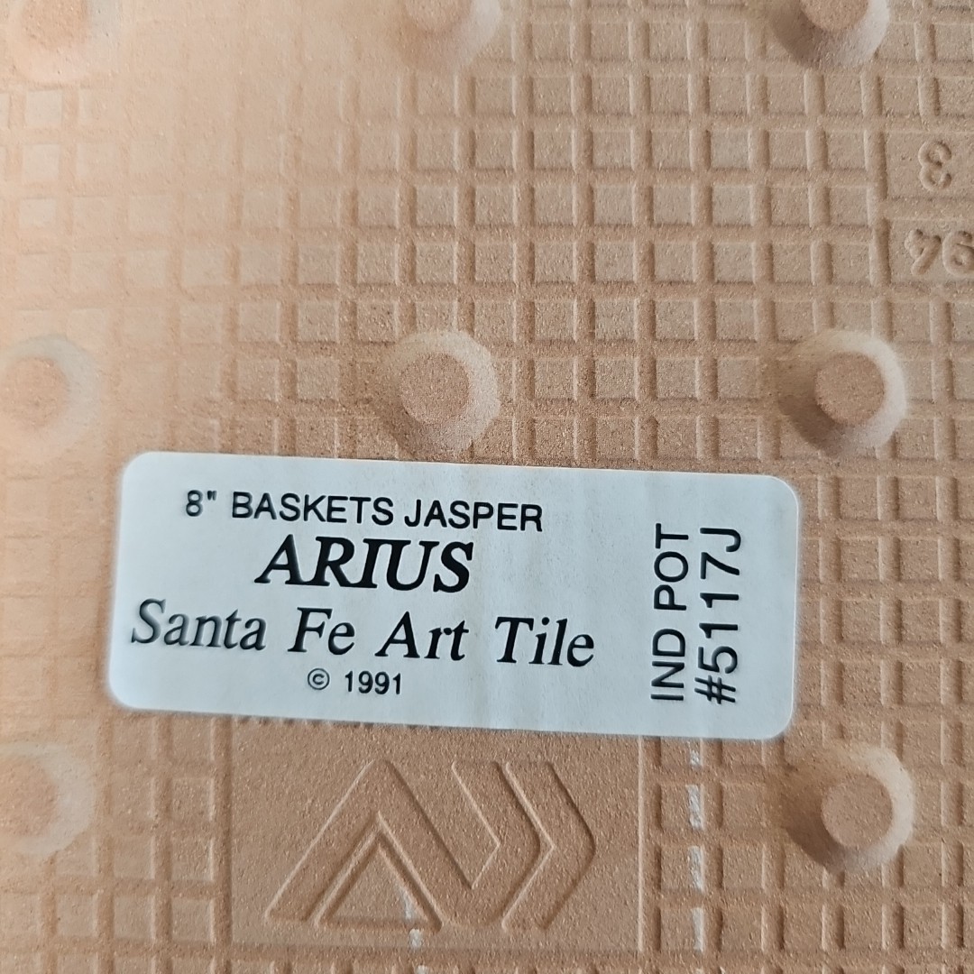 VTG 1991 Santa Fe Art Tile 8″ Trio Basket Jasper Arius #5117J