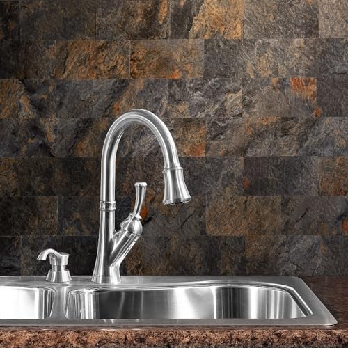 Piece Peel and Stick Backsplash Wall Tiles, 3″ x 6″ PVC Faux 100 Rust Slate