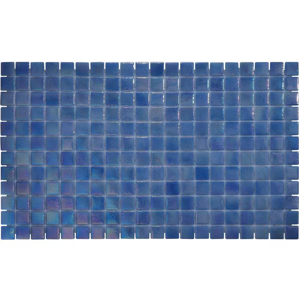 Glass Tile Love Unconditional Teal Mix Chips Mosaic Glossy Glass Floor Tile (10.