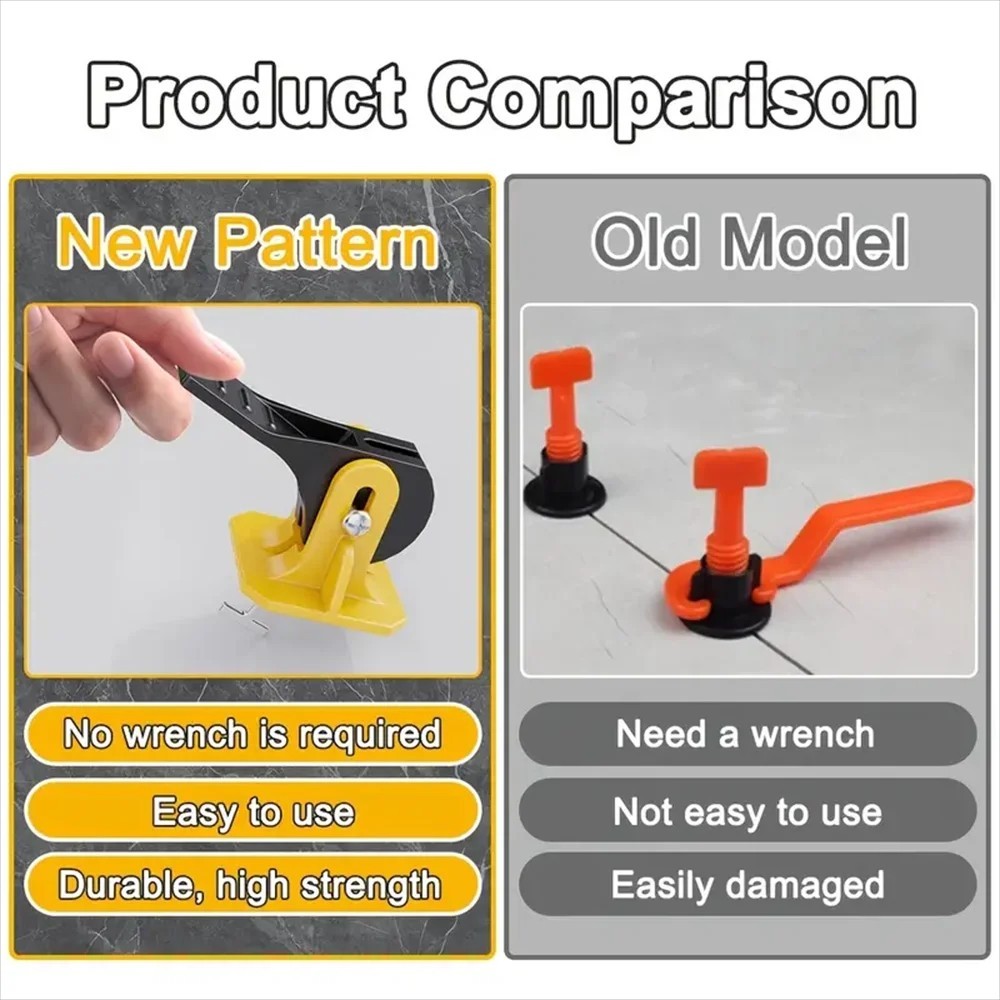 50PCS Tile Leveling System Kit Reusable Tile Spacer Wall Floor Clips Tool
