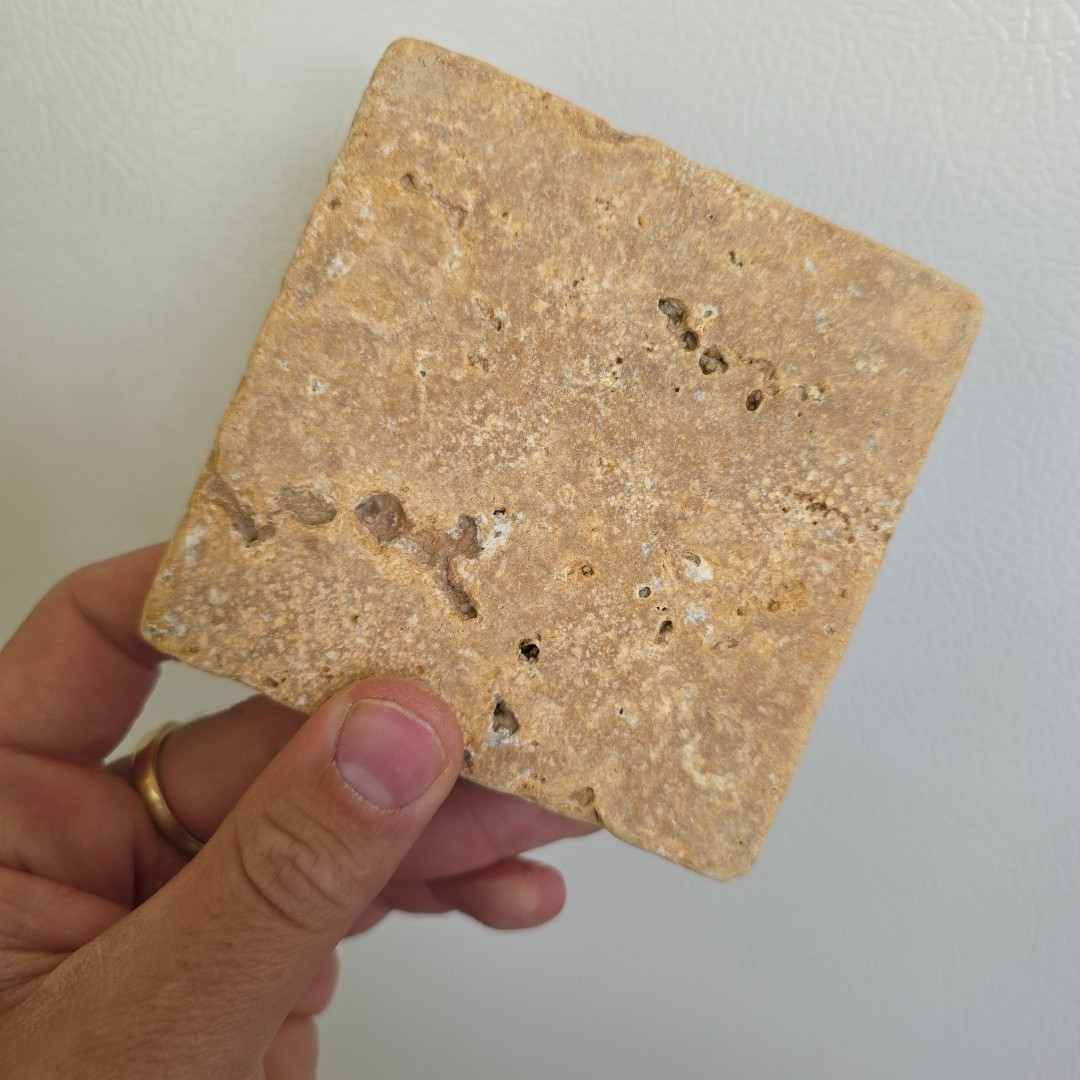 (1) Florida Tiĺe Pietra Art GIALLO Limestone 4×4 Off-White Beige Made In Turkey