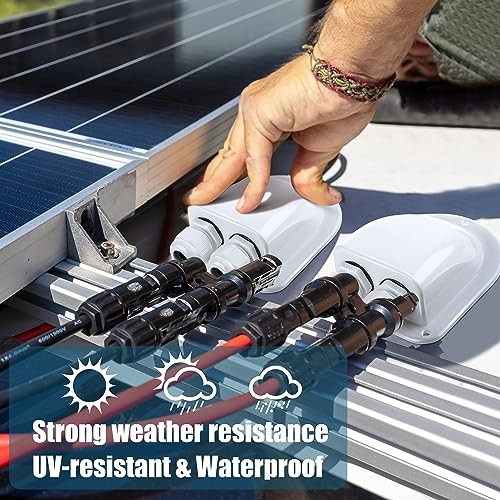 Set Solar Entry Gland Dual Entry Waterproof for 3mm²-10mm² () | Solar 2 White
