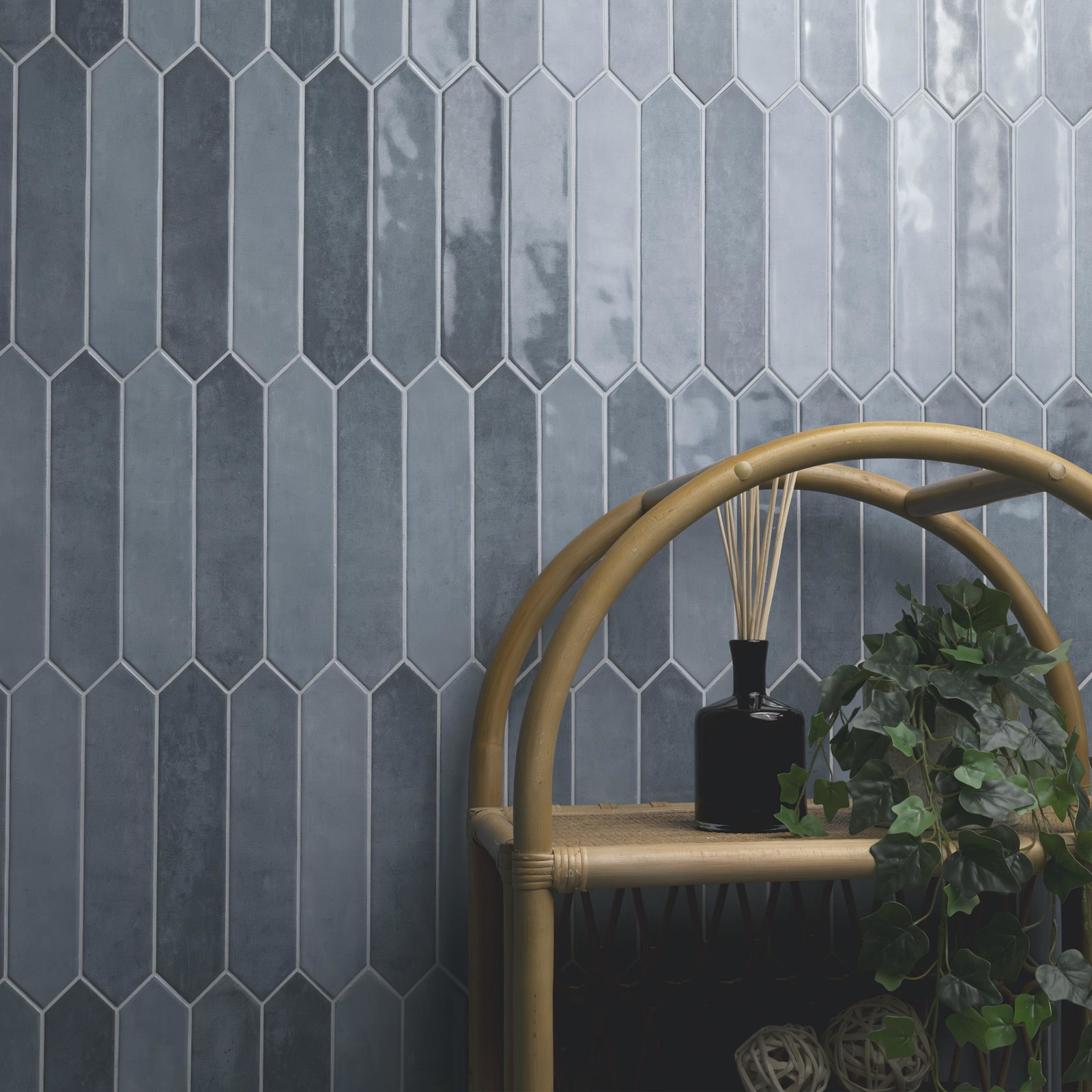 Ackland AKNPTHOK2.5X13G-CA Hoku – 3″ x 13″ Ceramic Geometric Wall – Sage