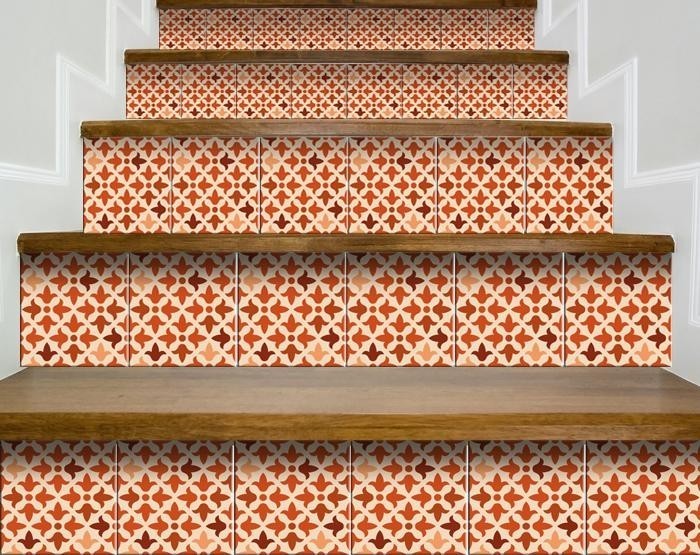 HomeRoots 399997 6 x 6 in. Terra Cotta Red Tango Peel & Stick Tiles