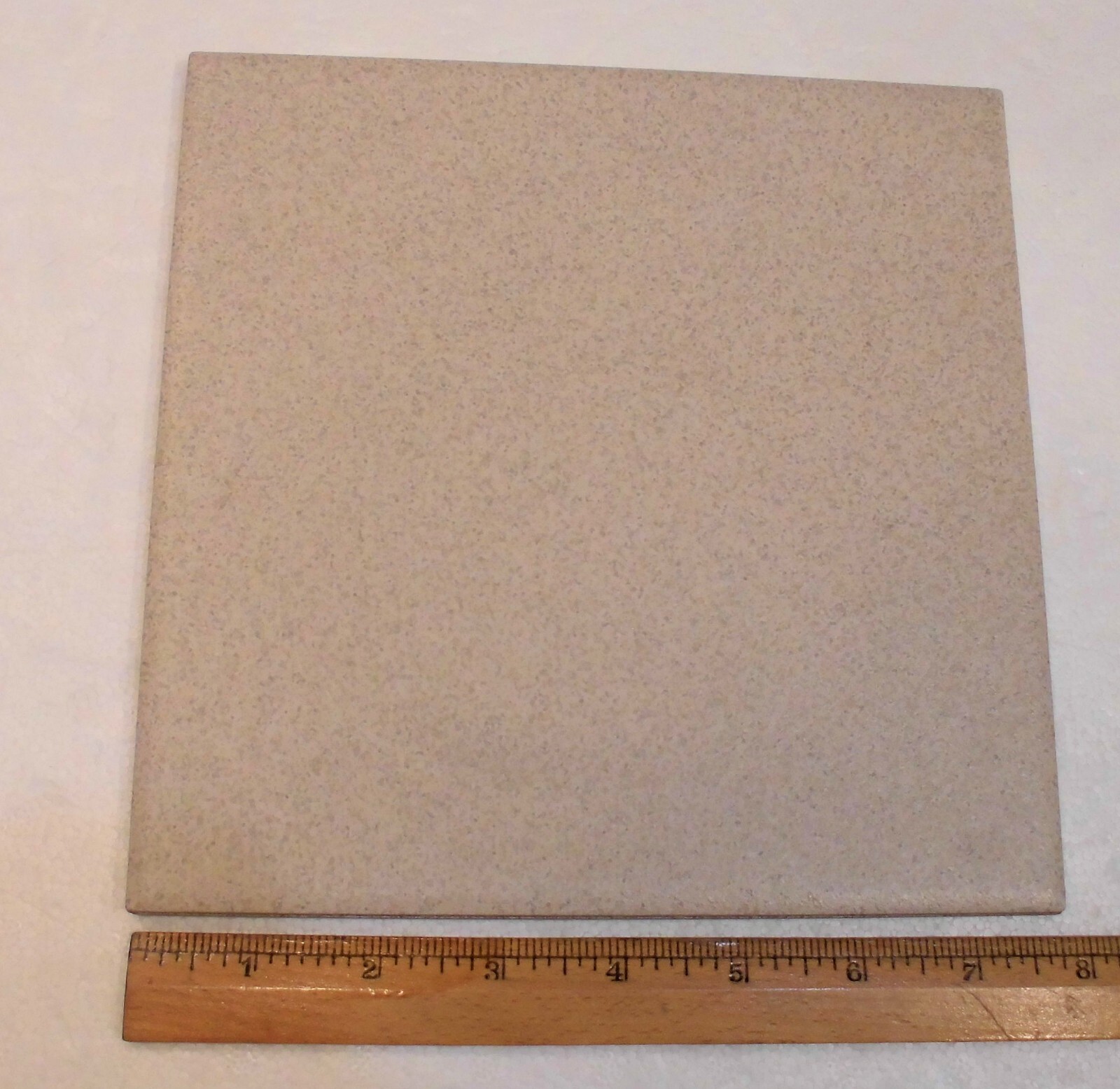 1 pc. Speckled Almond: Daltile Ceramic Floor Tile: 8″ X 8″ + light grays & brown