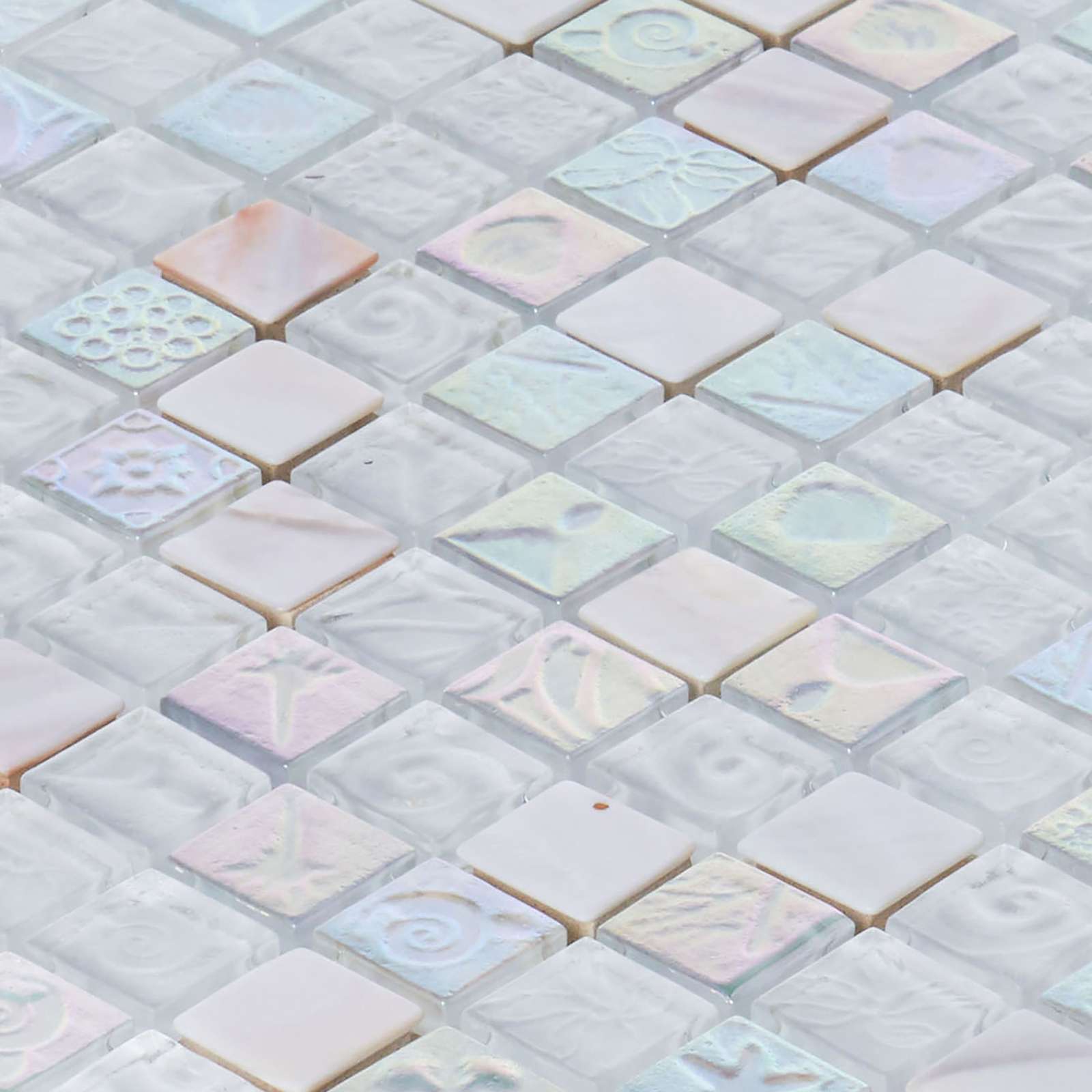 White Mother Of Pearl Shell Iridescent Glass Mosaic Tile Kitchen Bath Backsplash