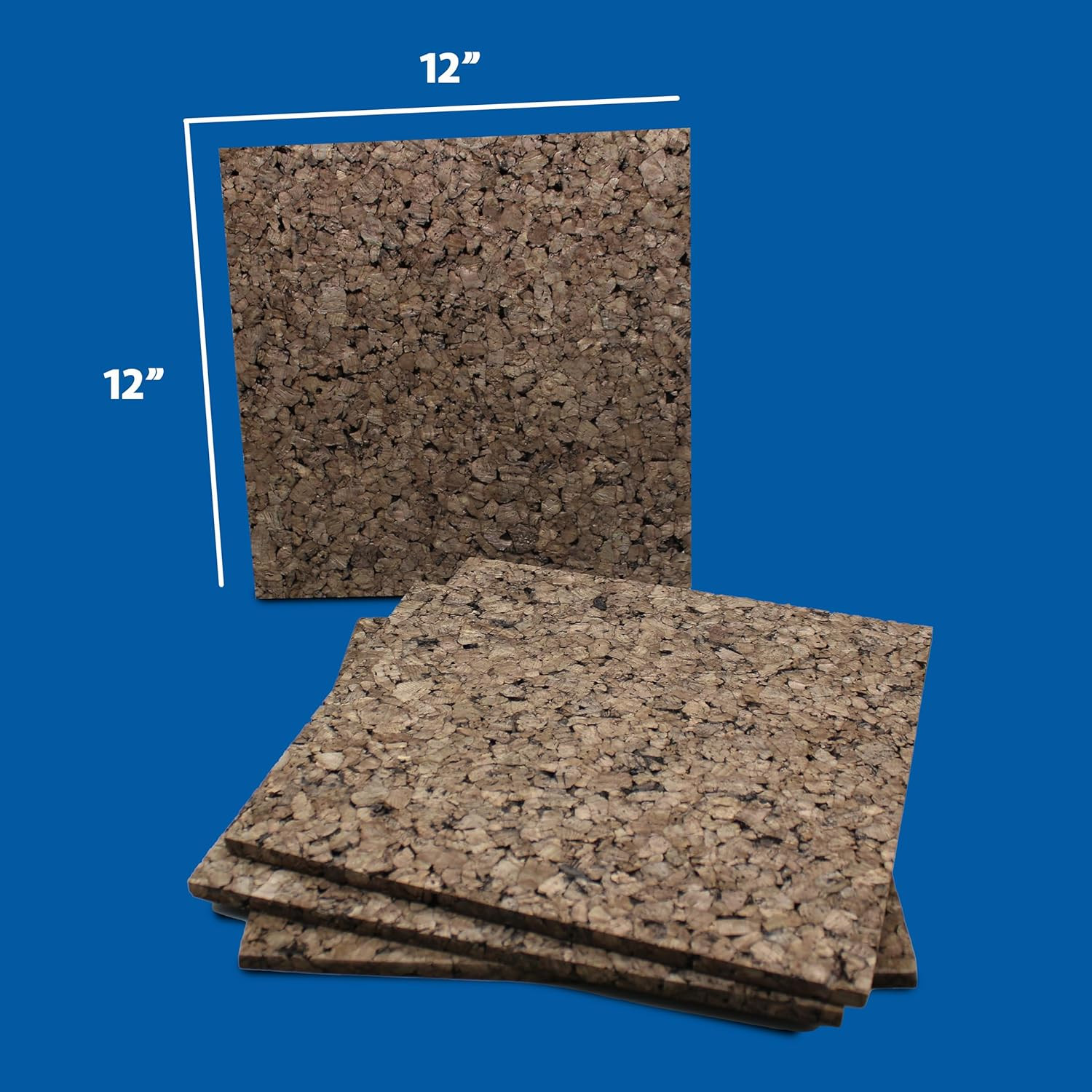 12 X 12 X 9.5Mm Thick Dark Brown Cork Squares Wall Tiles Square Pinning Cork