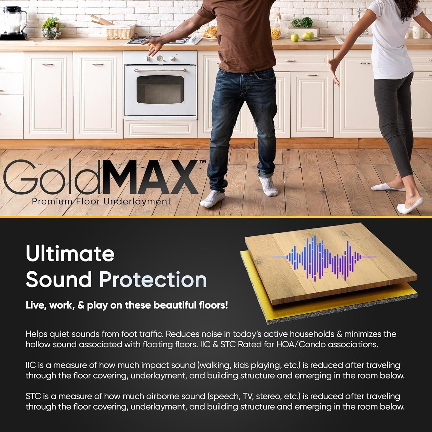 GoldMax 200 sqft Silent Underlayment – 3mm Thick with Built-In Moisture Barrier