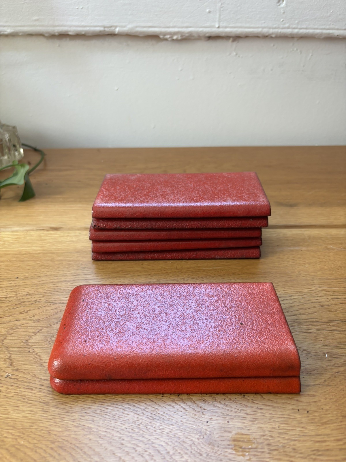 NOS Gladding McBean Franciscan Subway Tile Red Glaze 3×6″ Bullnose Trim/Corners