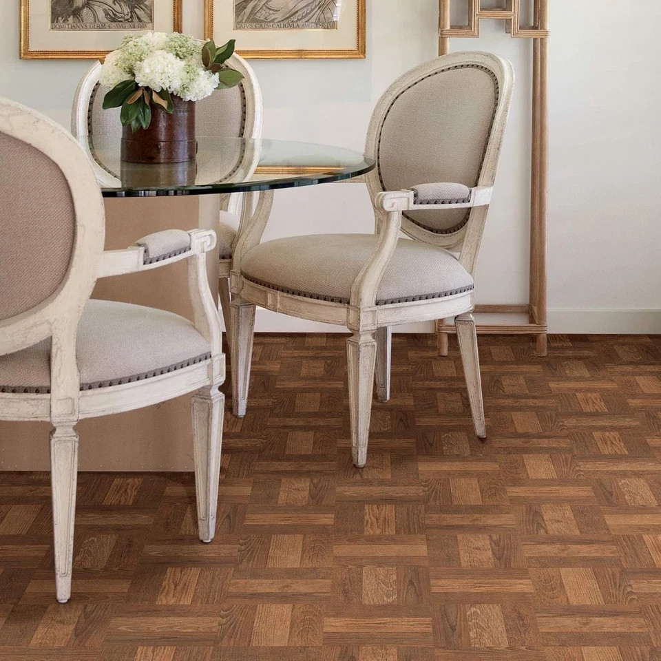 Brown Wood Look Peel & Stick Floor Tiles 12×12 Waterproof Easy Install