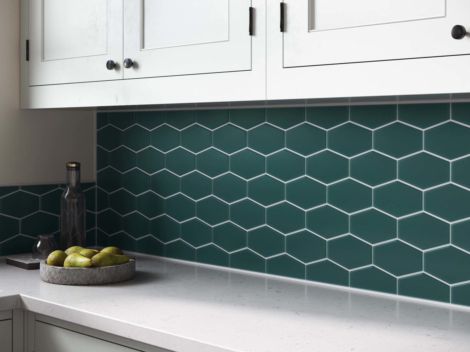 Cruz Bay Studio MKT2872 Long Hex – 11″ x 11″ Geometric Floor and – Caribbean