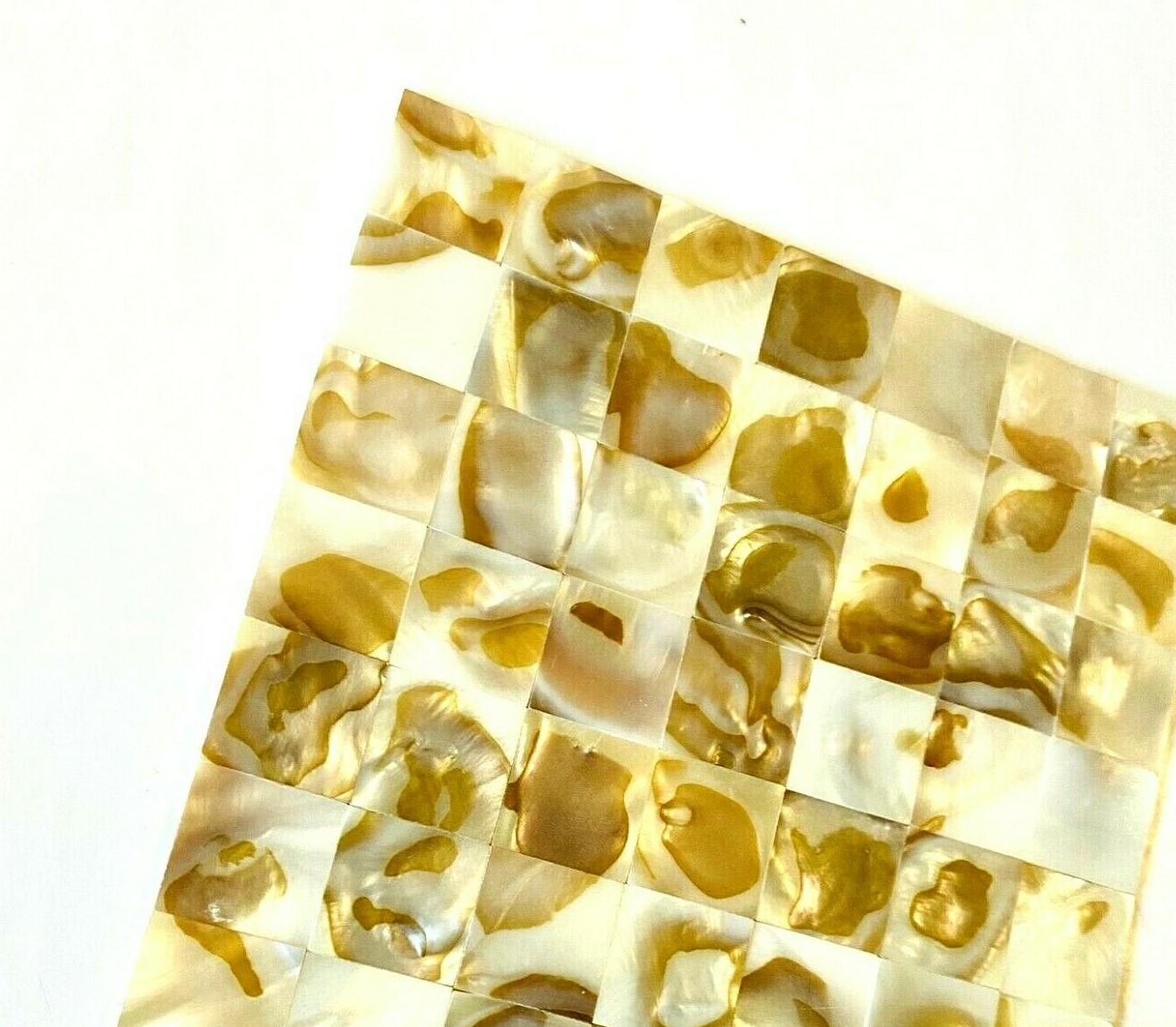 Mother of Pearl Seashell Mosaic Tile 1×1 Backsplash (5 1/2 in x 5 1/2 in sheet)