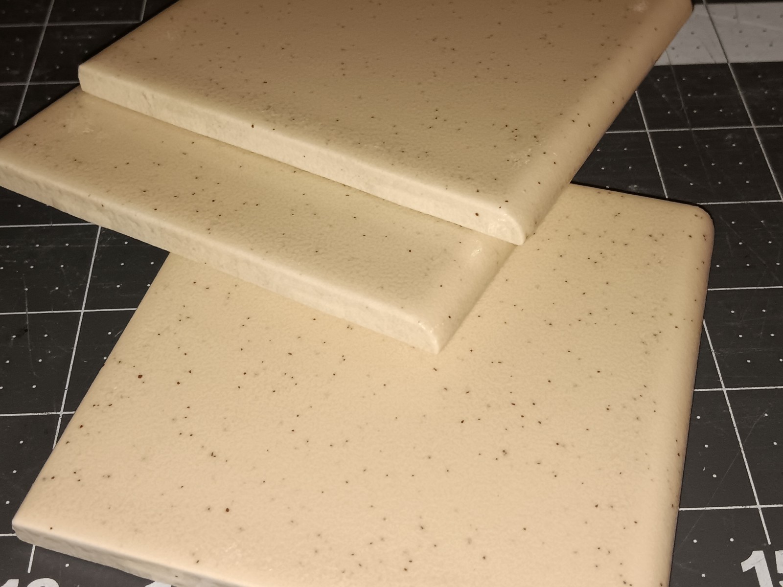 12 pc. American Olean Vintage Ceramic Tile OATMEAL BULLNOSE Bathroom Kitchen NOS