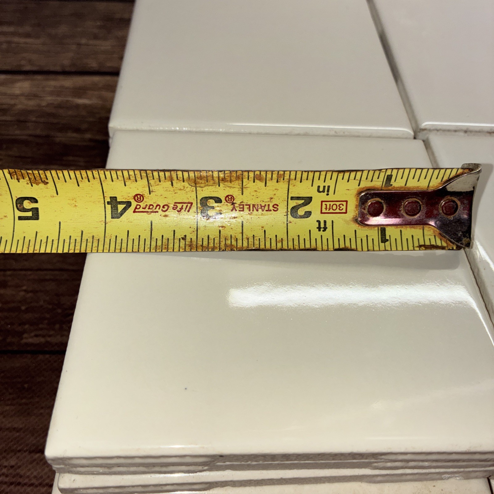 32 Tan Square Tiles 4” In A Quarter By 4” In A Quarter