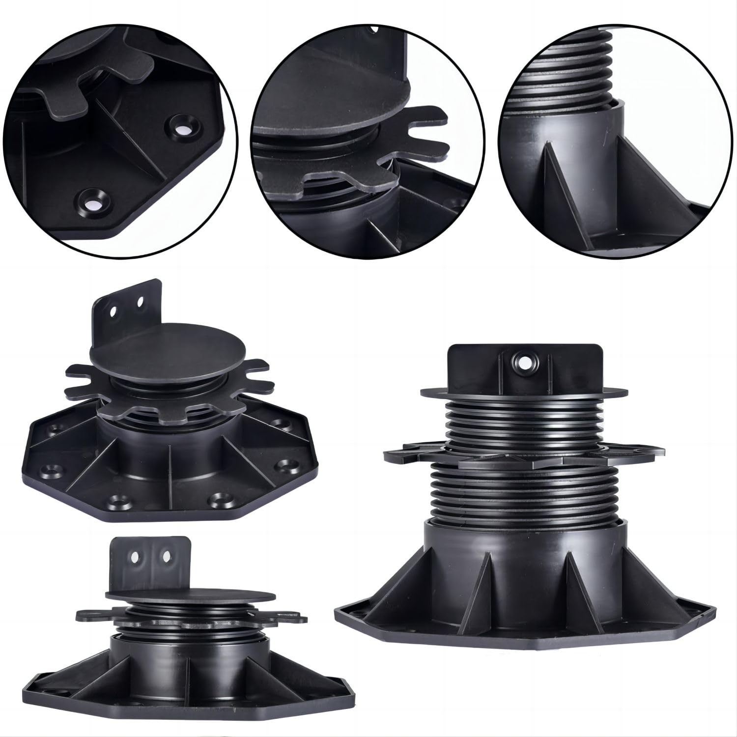 12Pack Adjustable Support Pedestal Foundation Base for Floating Deck Platform…
