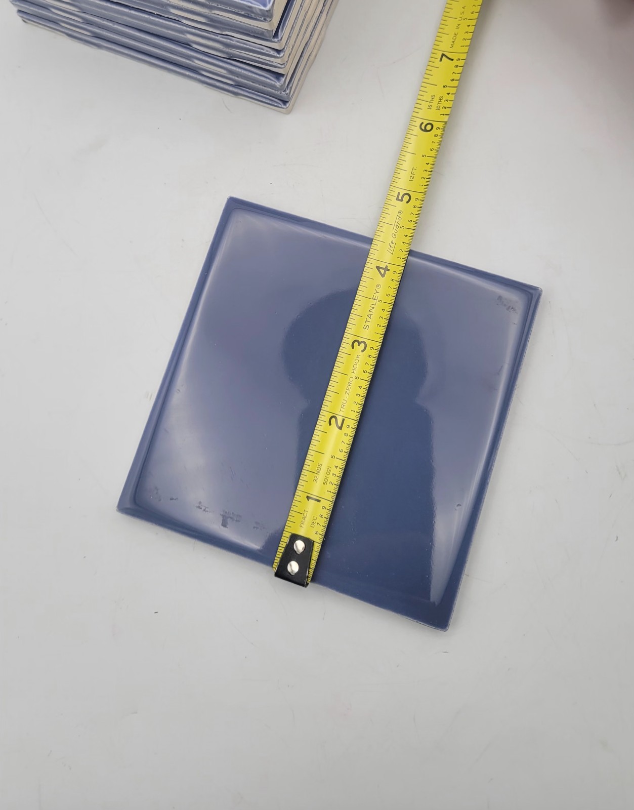 Indigo Blue Ceramic Tile 4.25 X 4.25 in Shower Backsplash Subway