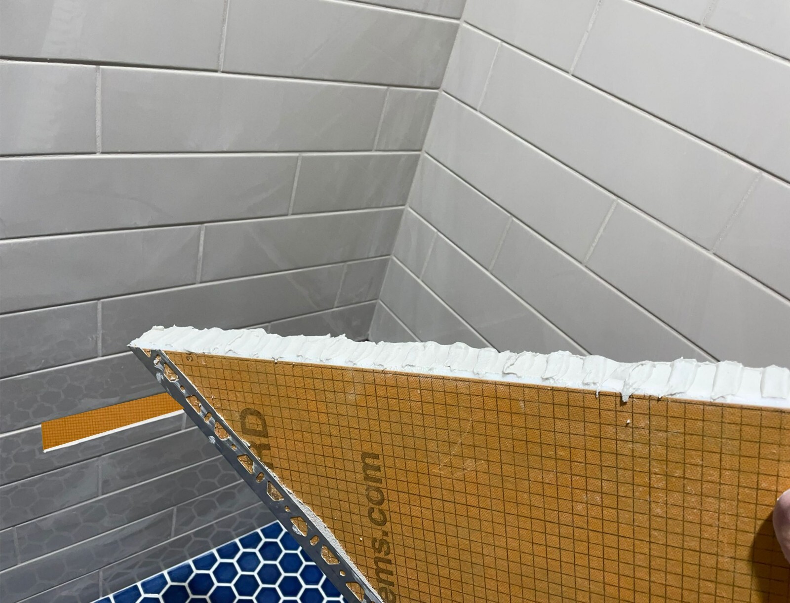 Shower Floating Bench – Schluter Kerdi-Board 2″ with Stainless Steel – Face 34in