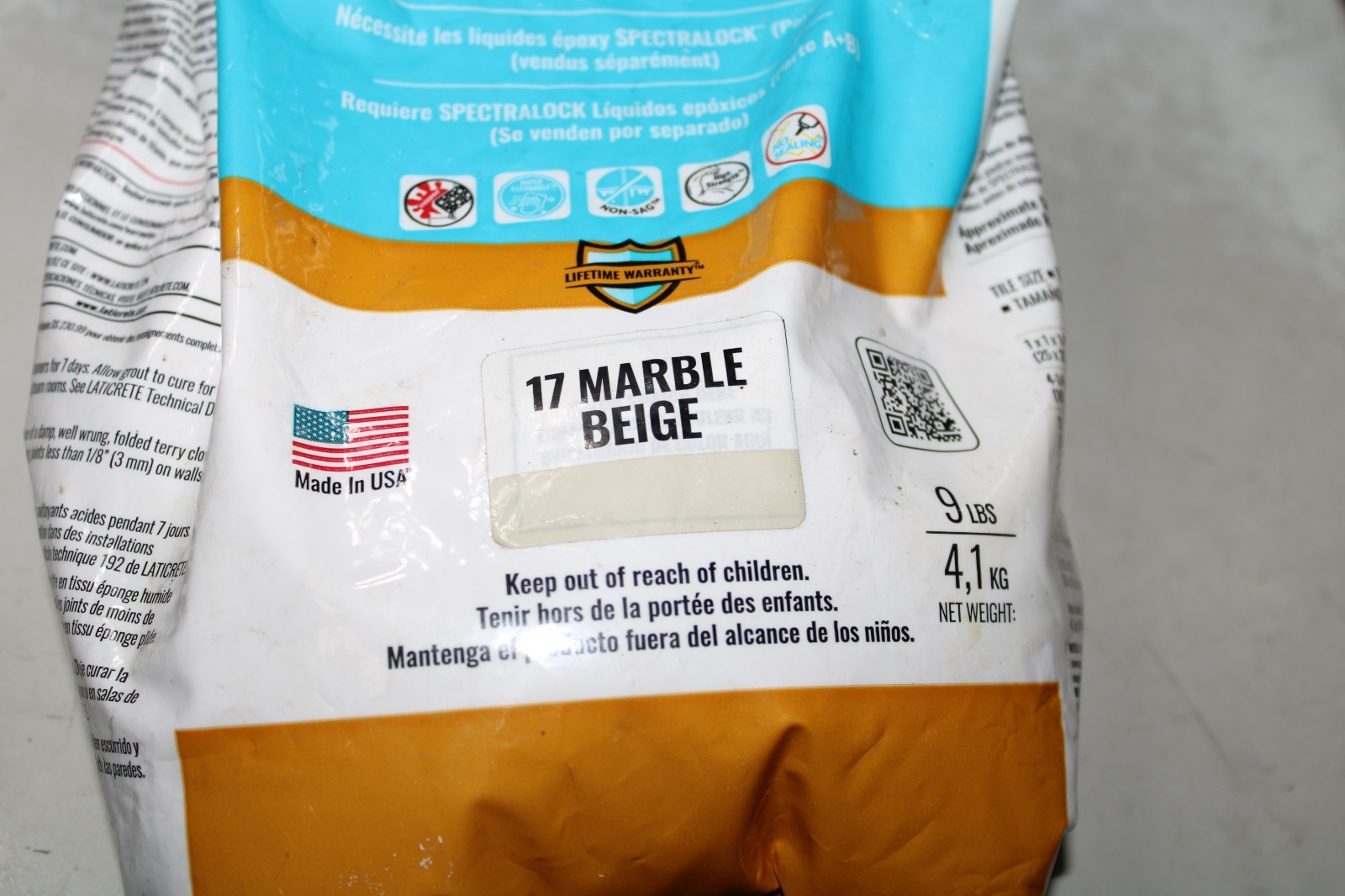 Laticrete Spectralock Grout Part C Powder, Full Unit (9 lb) – Marble Beige