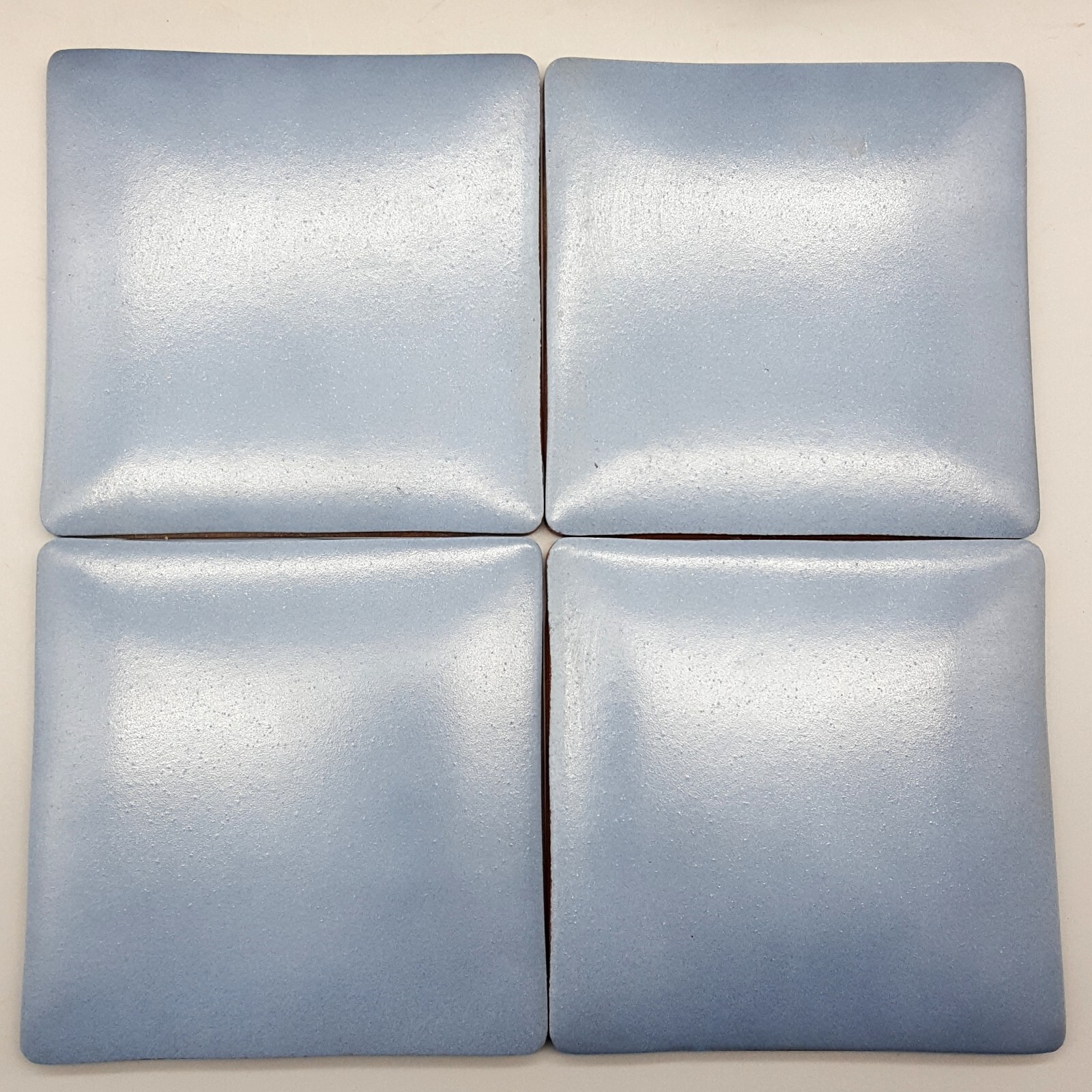 53 Small 4×4″ Unused Ceramic Tiles From Spain, Subdued Solid Blue Gray Semigloss