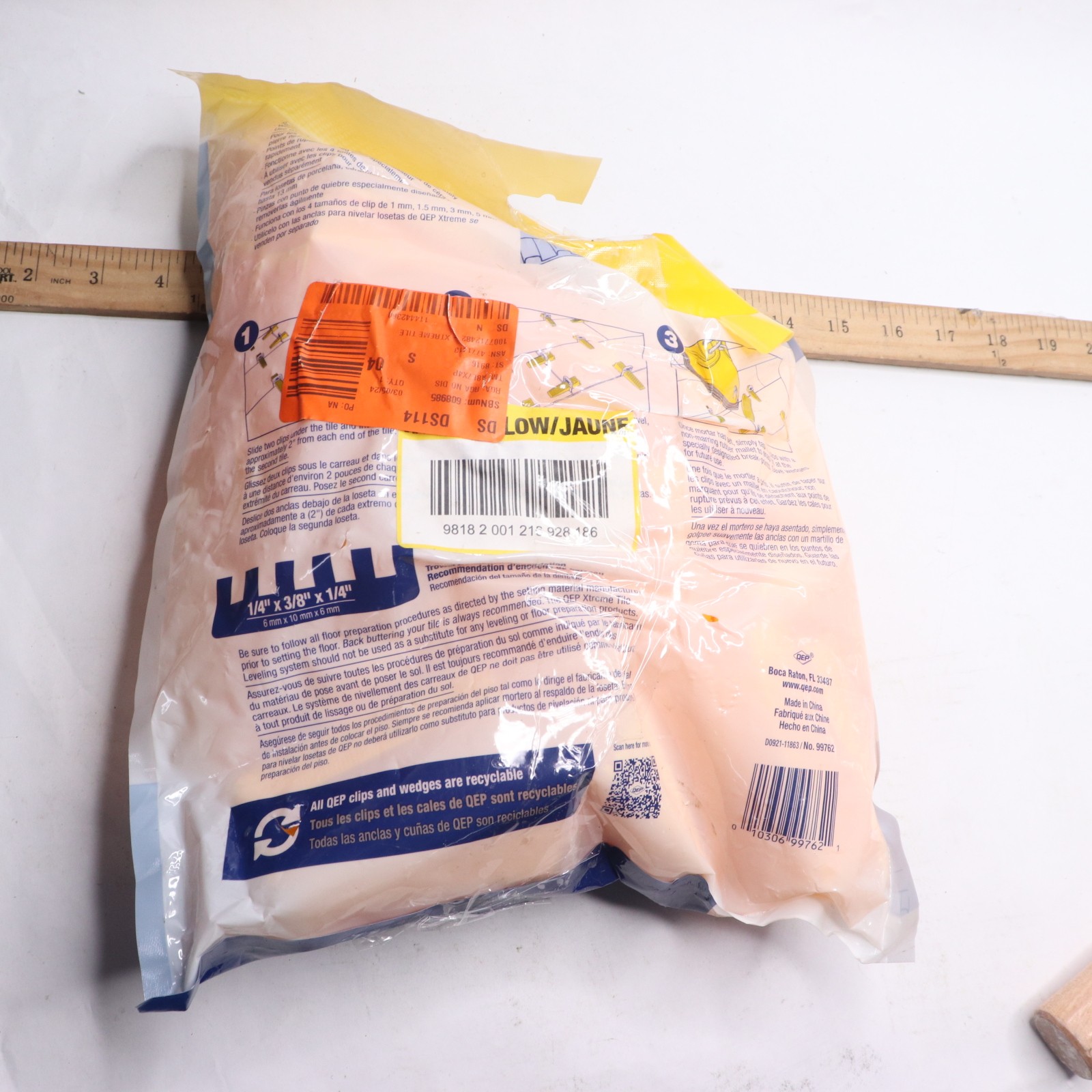 QEP Xtreme Yellow Wedge, Part B of Two-Part Tile Leveling System 100-Pack