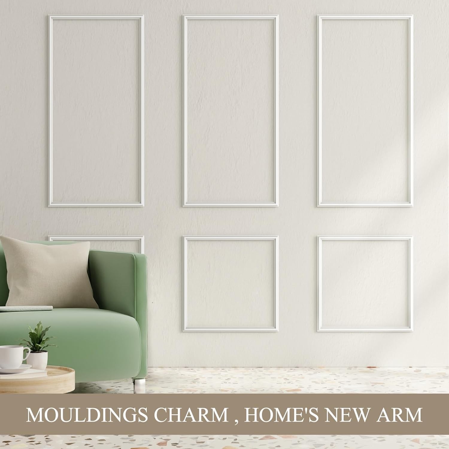 3 Sets Peel and Stick Wall Molding Kit, Premade Wainscoting Panels for Interior