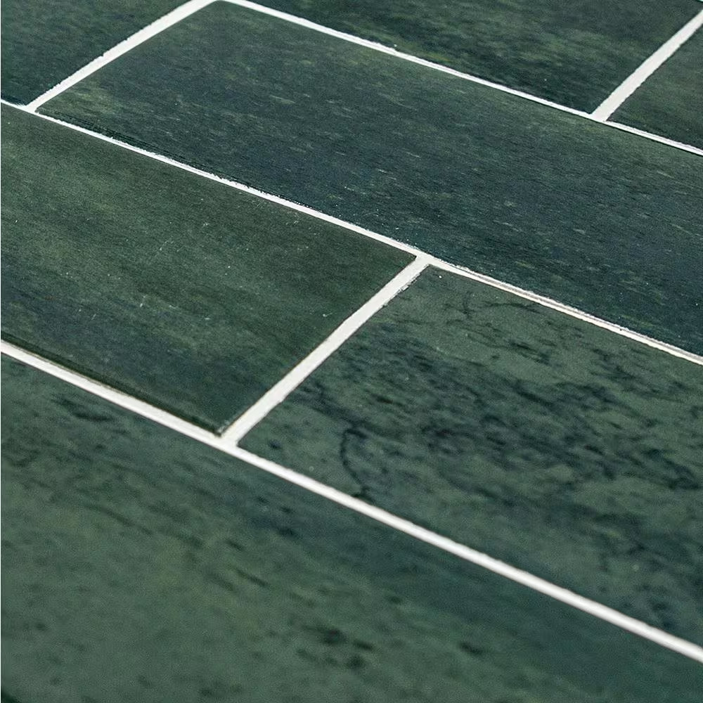 Typhoon Green 3 In. X 18 In. Subway Gloss Porcelain Wall and Floor Tile (10.76 S