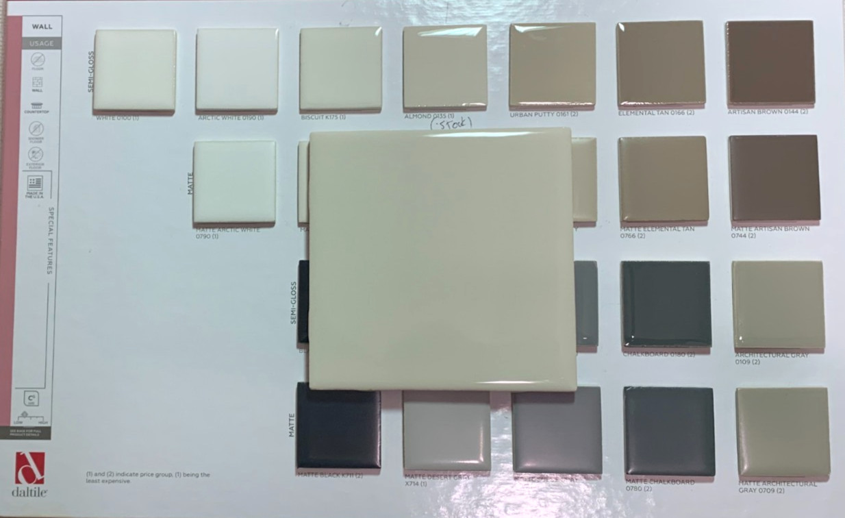 New Daltile Ceramic 4 1/4″ x 4 1/4″ Almond #0135 Gloss *8 pcs*