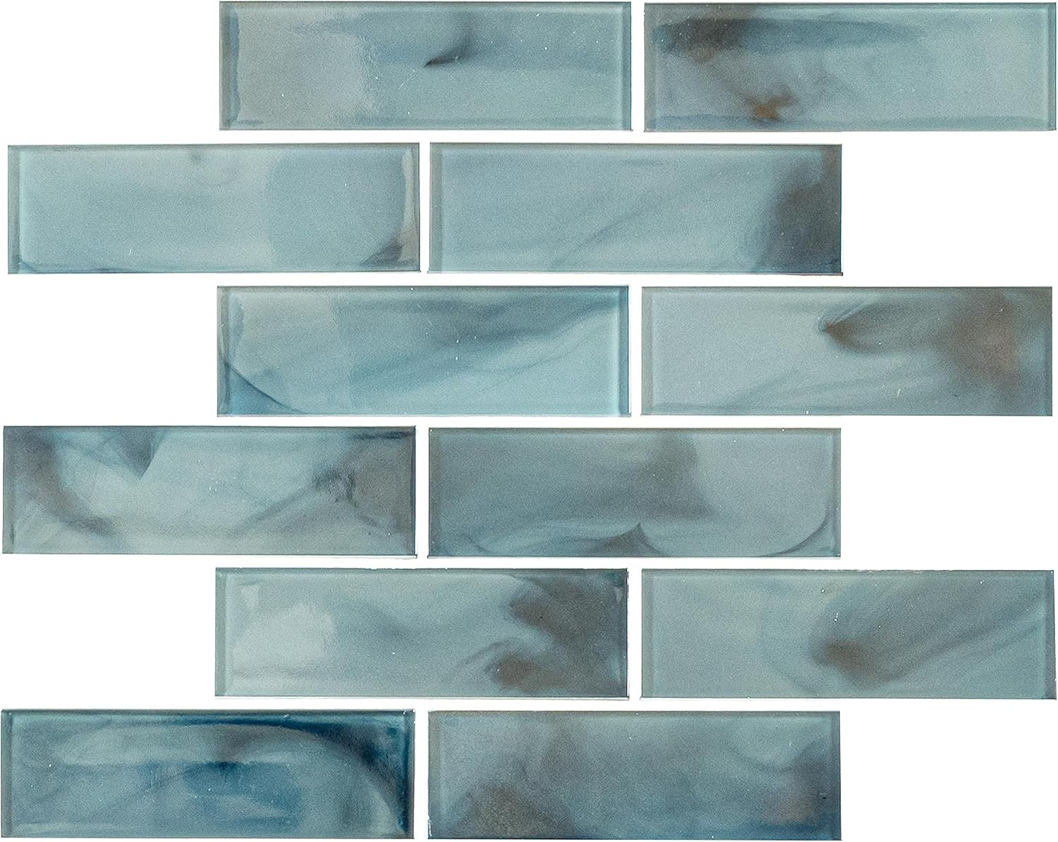 Blue Shimmer Glass Subway Tile 11.75″x11.75″ for Stunning Backsplashes