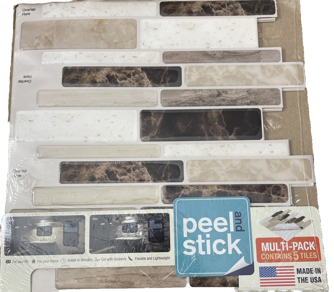 Peel And Stick Multi Pack Of 5 Tiles-Brand New-SHIPS N 24 HOURS
