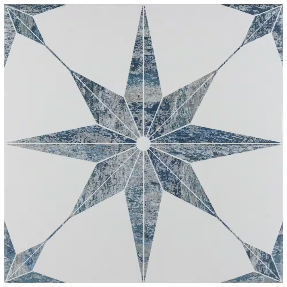 Cassis Stella Blue 9-3/4 In. X 9-3/4 In. Porcelain Floor and Wall Tile (10.88 Sq