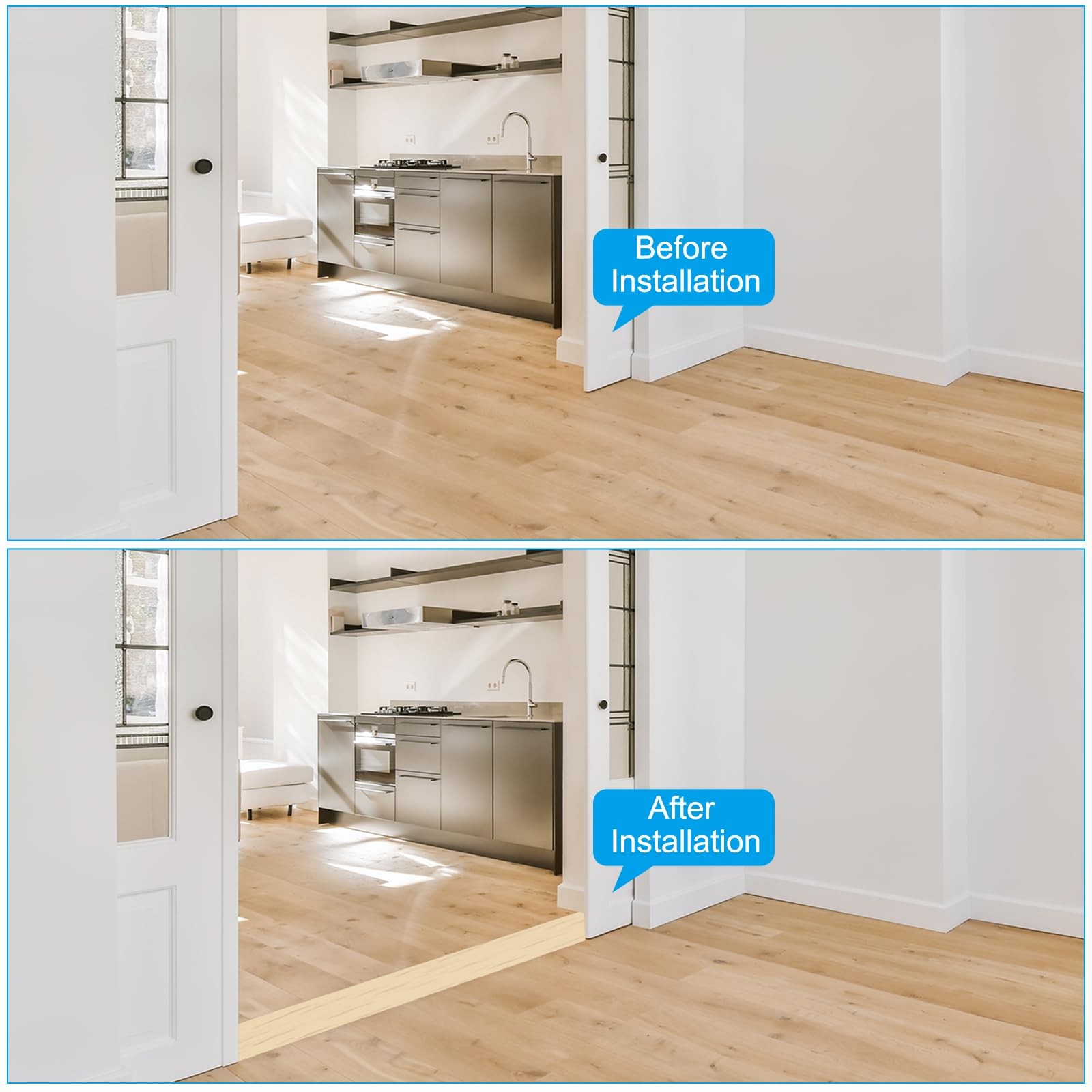 PATIKIL Self Adhesive Floor Transition Strip 10 ft x 2″ Vinyl Flat Divider Floor