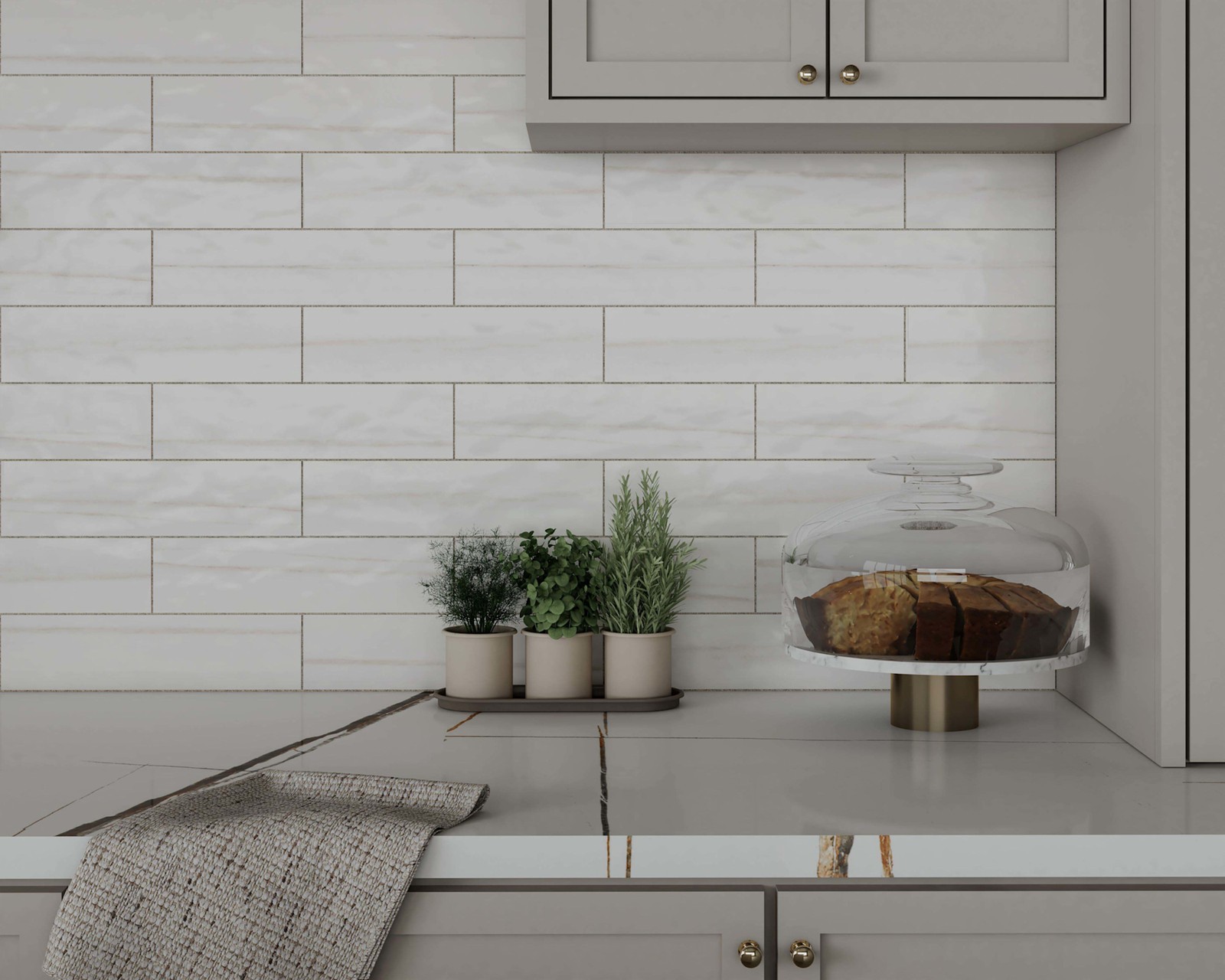 Cruz Bay Studio MKT61087 Alpine – 3″ x 12″ Brick Wall Tile – – Blanc Gloss