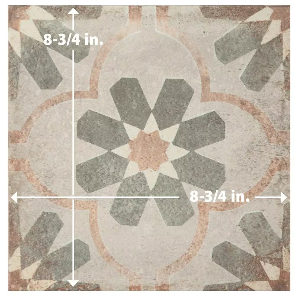 D’Anticatto Decor Florence 8-3/4 In. X 8-3/4 In. Porcelain Floor and Wall Tile (