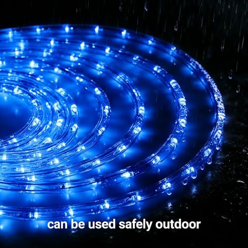100Ft LED Rope Lights, 110V Outdoor Rope Lights Waterproof 100 ft Blue