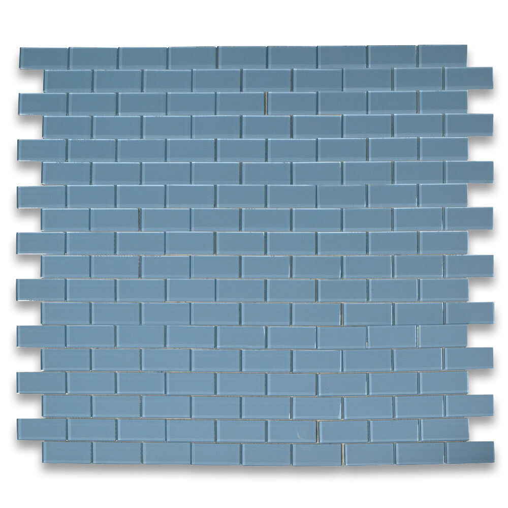 A64004 Glass Mosaic Tile Country Blue 2×4 Subway Tile Kitchen Backsplash