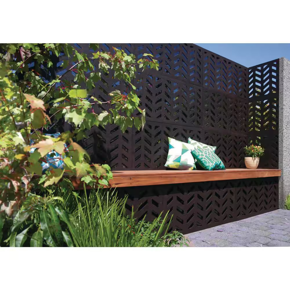 5/16 In. X 24 In. X 48 In. Herringbone Modular Hardwood Composite Decorative Fen