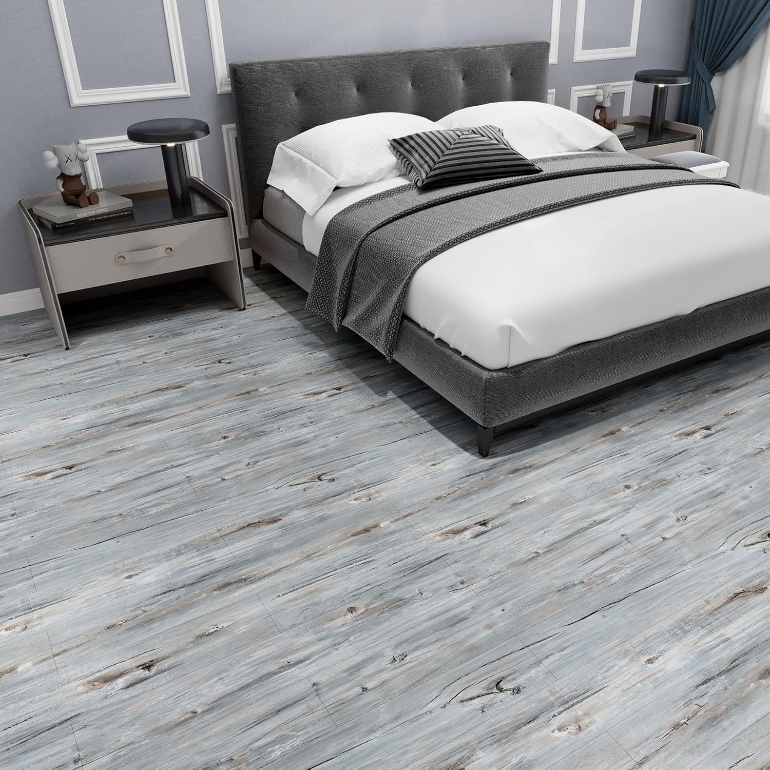 Peel and Stick Wood Vinyl Flooring, 108 Sq.Ft Coverage