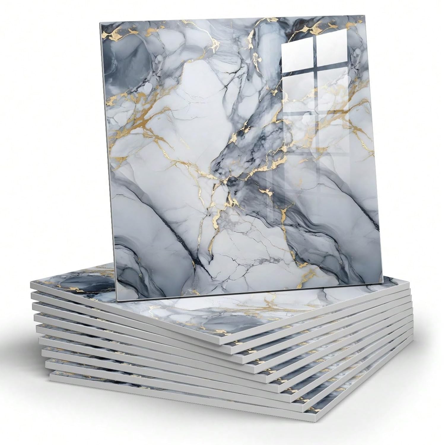 22pcs Marble Peel and Stick Backsplash Surface Waterproof Wall Panels,Self-Ad…