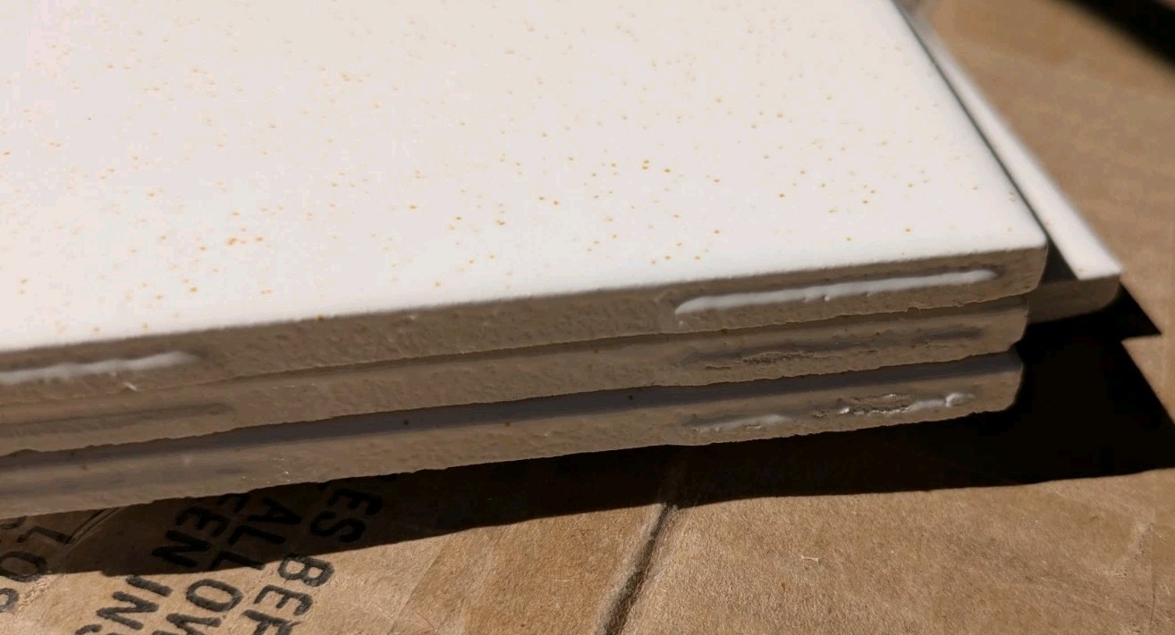 Gold Sparkle Dust on White 4-1/4″ Glossy Speckled Romany Spartan Tile New N-871