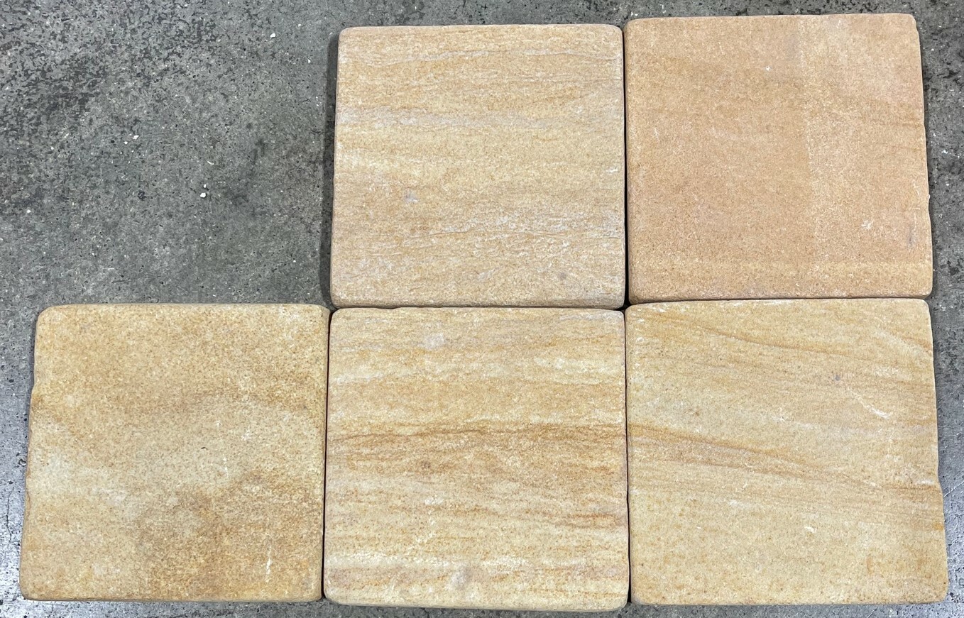 Tile Teakwood Tumbled Natural Stone Backsplash Border 4×4 Wall (1 Tile) T-82