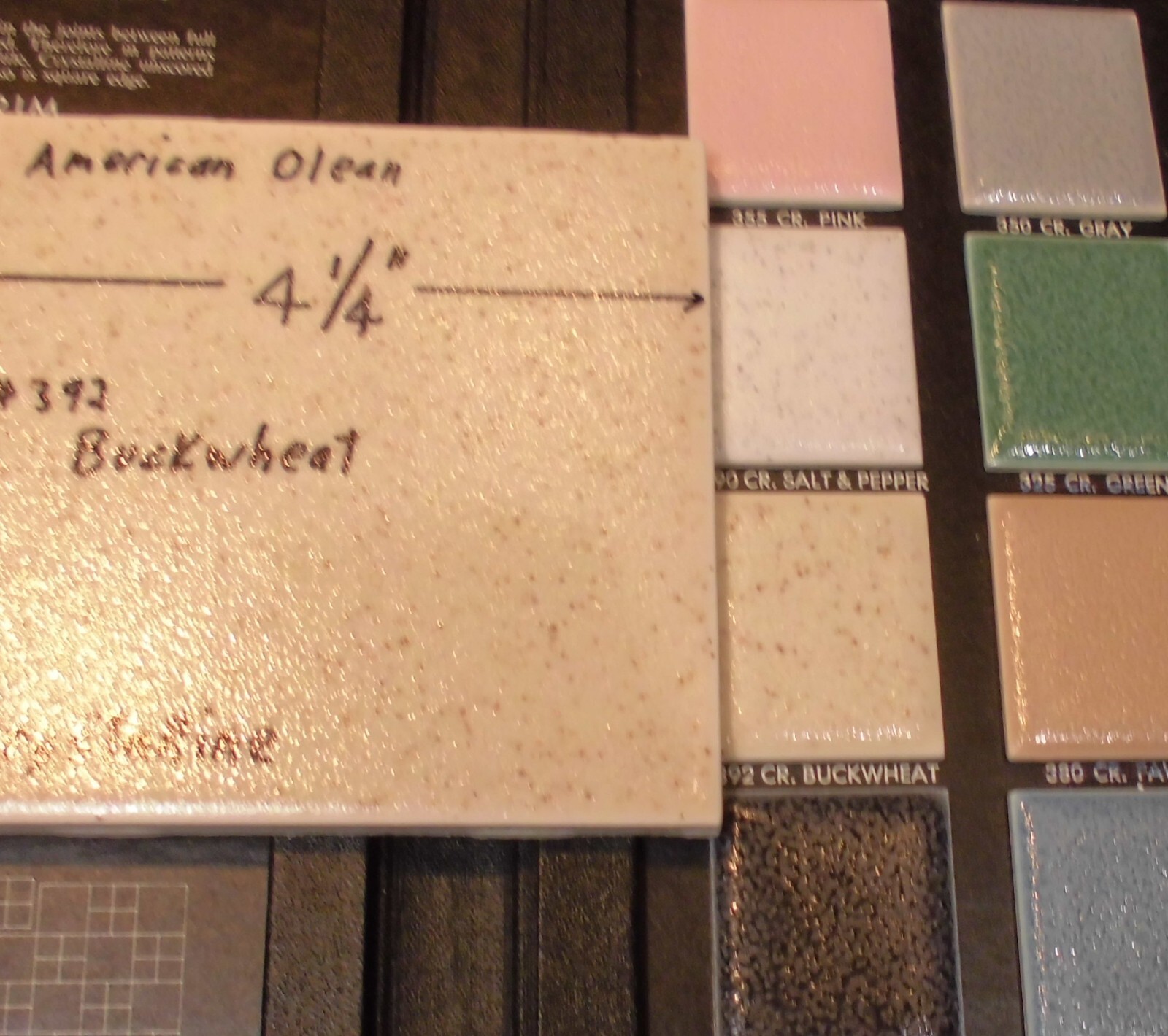 1 pc. Buckwheat/Browns: 4-1/4″ Ceramic Tile: Matte-Crystalline, American Olean