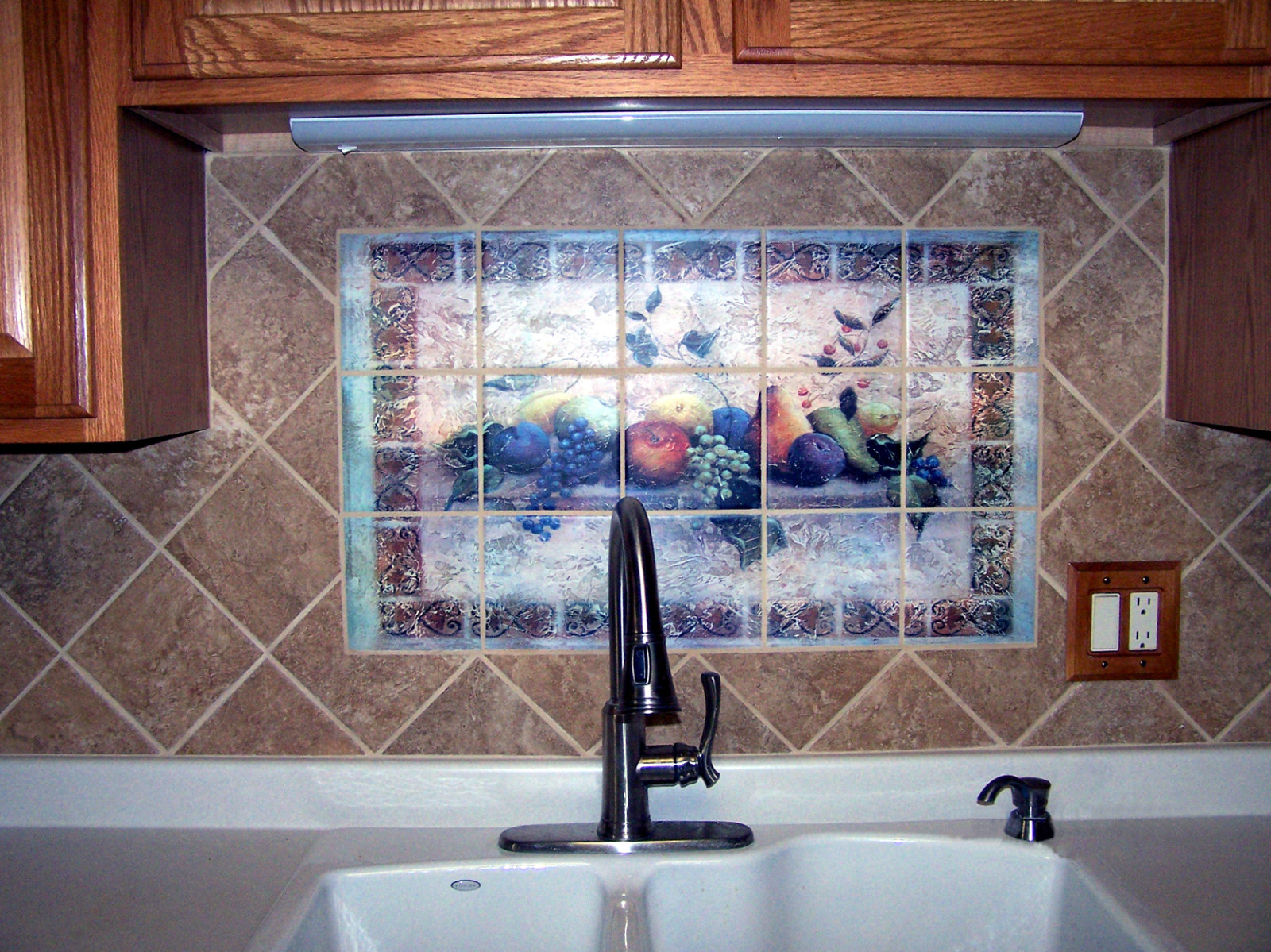 36 x 24 Art Mural Ceramic Fruits Grape Apple Tile #148