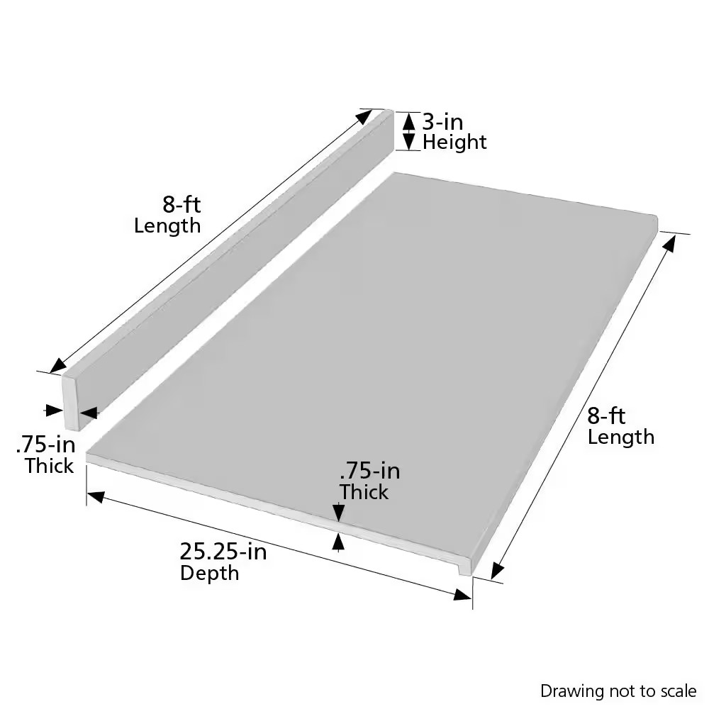 8 Ft. Straight Laminate Countertop All-Inclusive Kit in Textured White Ice Grani